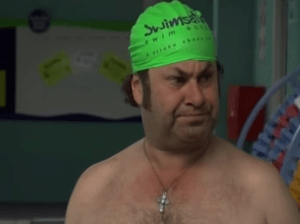Wayne goes swimming in S01E04