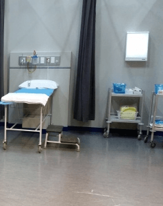 behind the curtain: gurneys