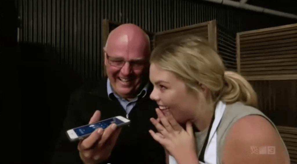 sarah and her panicked father