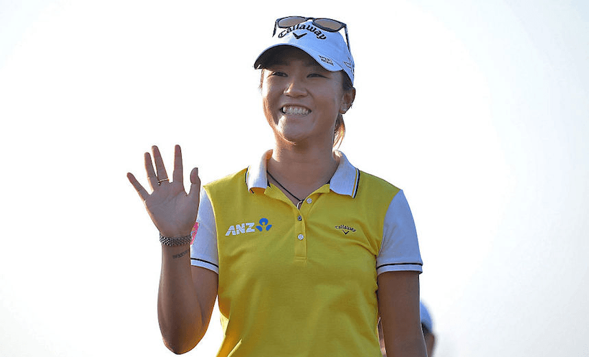 Lydia Ko celebrates after winning the 2015 Fubon LPGA Taiwan Championship on October 25, 2015 (Photo by Thananuwat Srirasant/Getty Images) 
