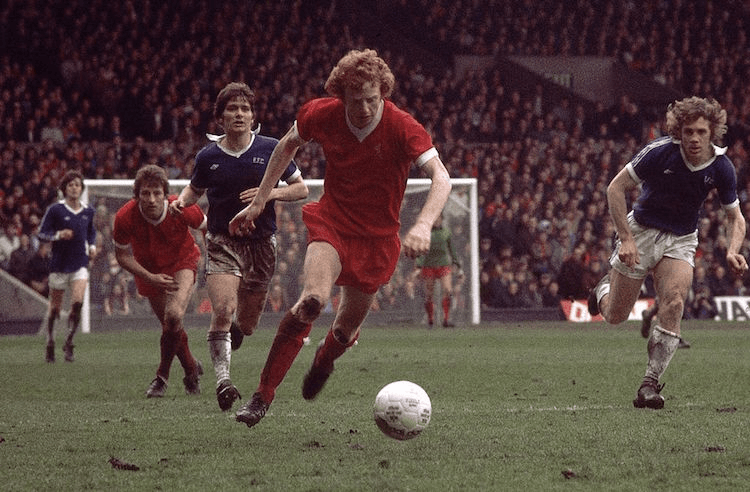 Apr 1977:  David Fairclough of Liverpool in action during the Football League Division One match between Liverpool and Everton at Anfield, Liverpool, England.  Mandatory Credit: Tony Duffy /Allsport