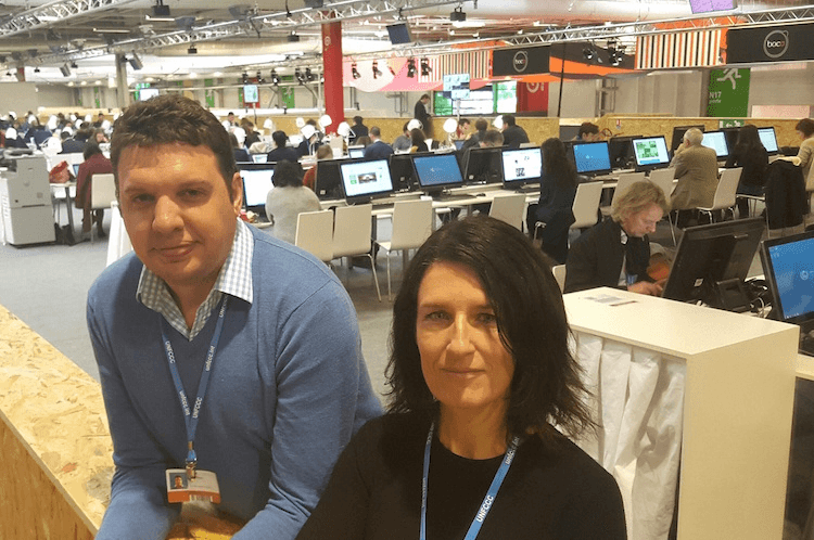 The New Zealand Herald's Jamie Morton (left) and RNZ's Chris Bramwell