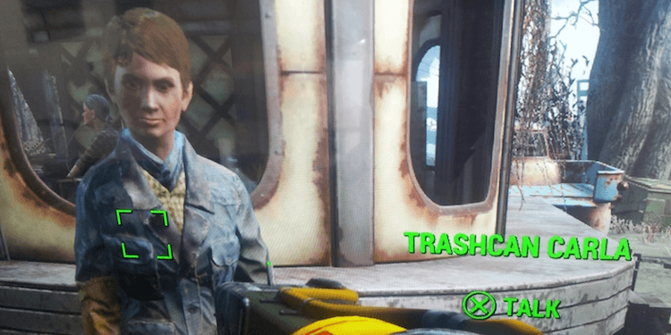 Trashcan Carla is always happy to stop and chat.