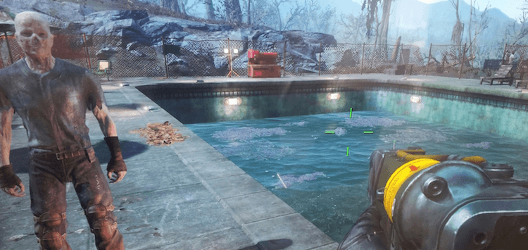 Hideous ghoul Arlen Glass welcomes visitors to wade in his shallow pool.