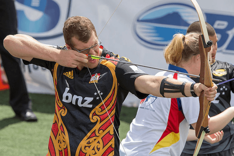 Brodie Retallick takes aim.  (Photo by Dave Rowland/Getty Images)