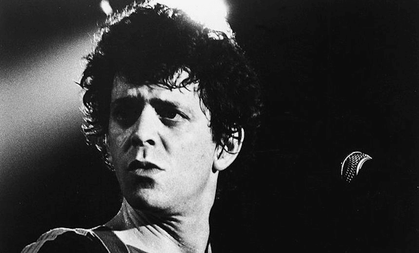 Portrait of American rock and roll musician Lou Reed on stage with a guitar, 1970s. (Photo by Hulton Archive/Getty Images) 
