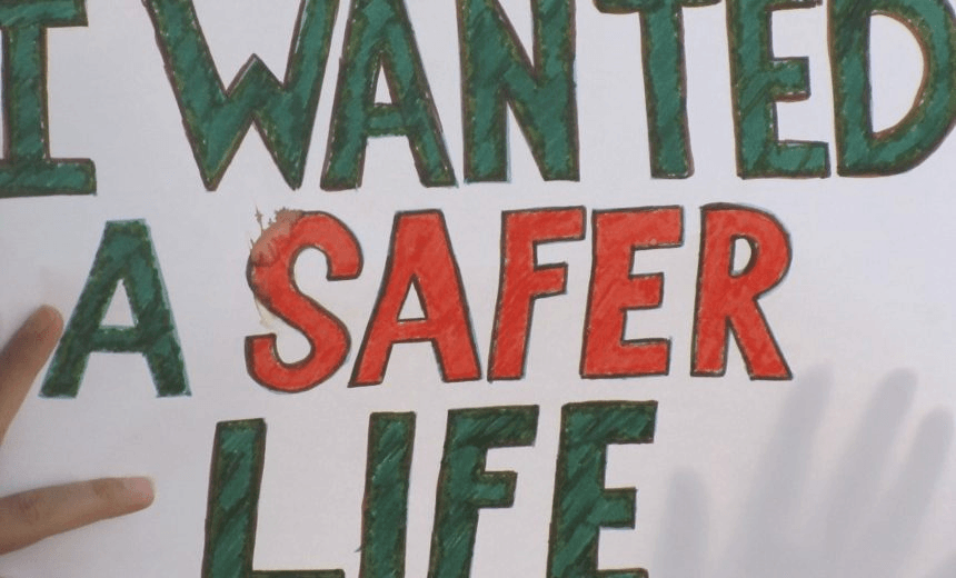 A refugee protest on Nauru in 2016, where Australia has detained asylum seekers since 2001. (Image: supplied) 
