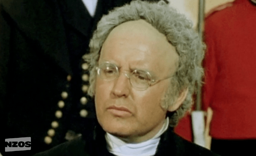 The bizarre haircut of Grant Tilly playing missionary Henry Williams