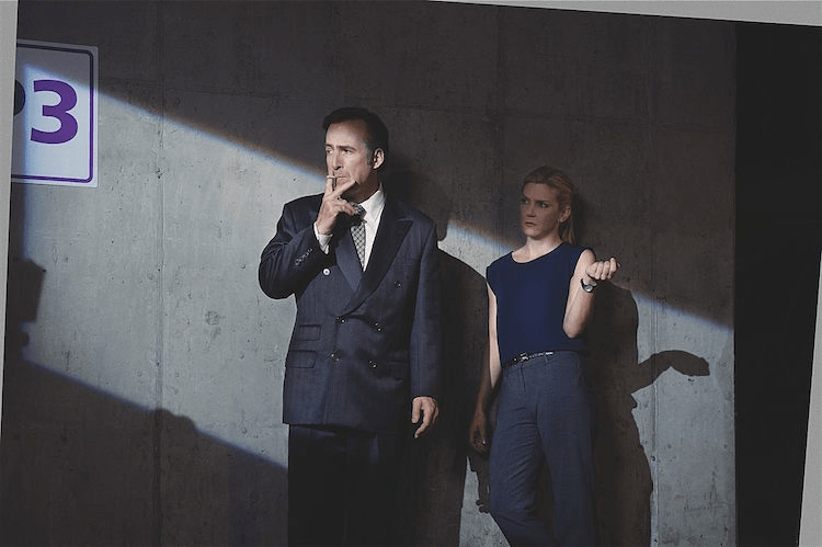 Bob Odenkirk and Rhea Seehorn in season one of Better Call Saul.