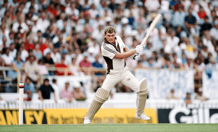 AUCKLAND, NEW ZEALAND - FEBRUARY 25:  New Zealand batsman Martin Crowe cuts the ball during his unbeaten 105  during the 3rd ODI between New Zealand and England at Eden Park, on February 25, 1984 in Auckland, New Zealand.  (Photo by Adrian Murrell/Allsport/Getty Images)