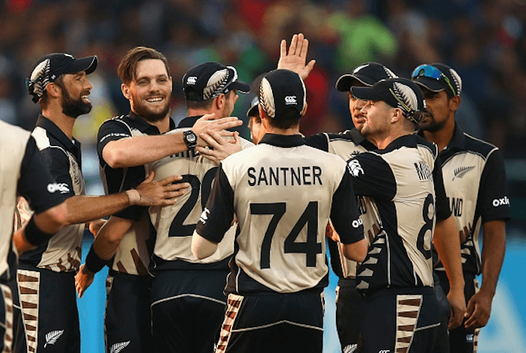 DHARAMSALA, INDIA - MARCH 18:  Mitchell McClenaghan of New Zealand celebrates after taking the wicket of Mitchell Marsh of Australia during the ICC World Twenty20 India 2016 Super 10s Group 2 match between Australia and New Zealand at HPCA Stadium on March 18, 2016 in Dharamsala, India.  (Photo by Ryan Pierse/Getty Images,)