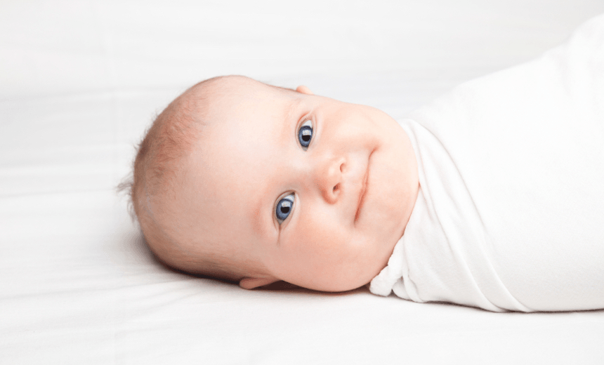 Swaddled infant