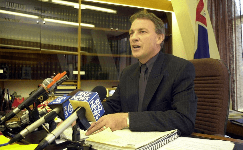 WELLINGTON, NEW ZEALAND - DECEMBER 18:  Minister of Justice Phil Goff discusses the David Dougherty case in his office at the Beehive, Monday. Goff announced that Dougherty will be awarded compensation for being wrongly convicted of abducting and raping an 11 year old girl.  (Photo by Robert Patterson/Getty Images)