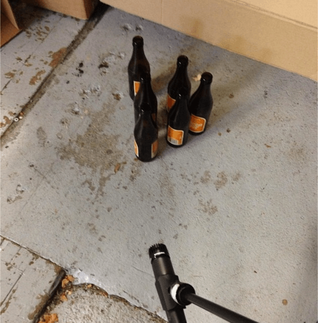 Recording bottles falling over at Roundhead. It never made the album. Image: supplied.