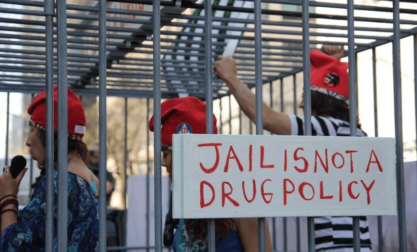 A demonstration at UNGASS in New York. Photograph: CAmeron Price 
