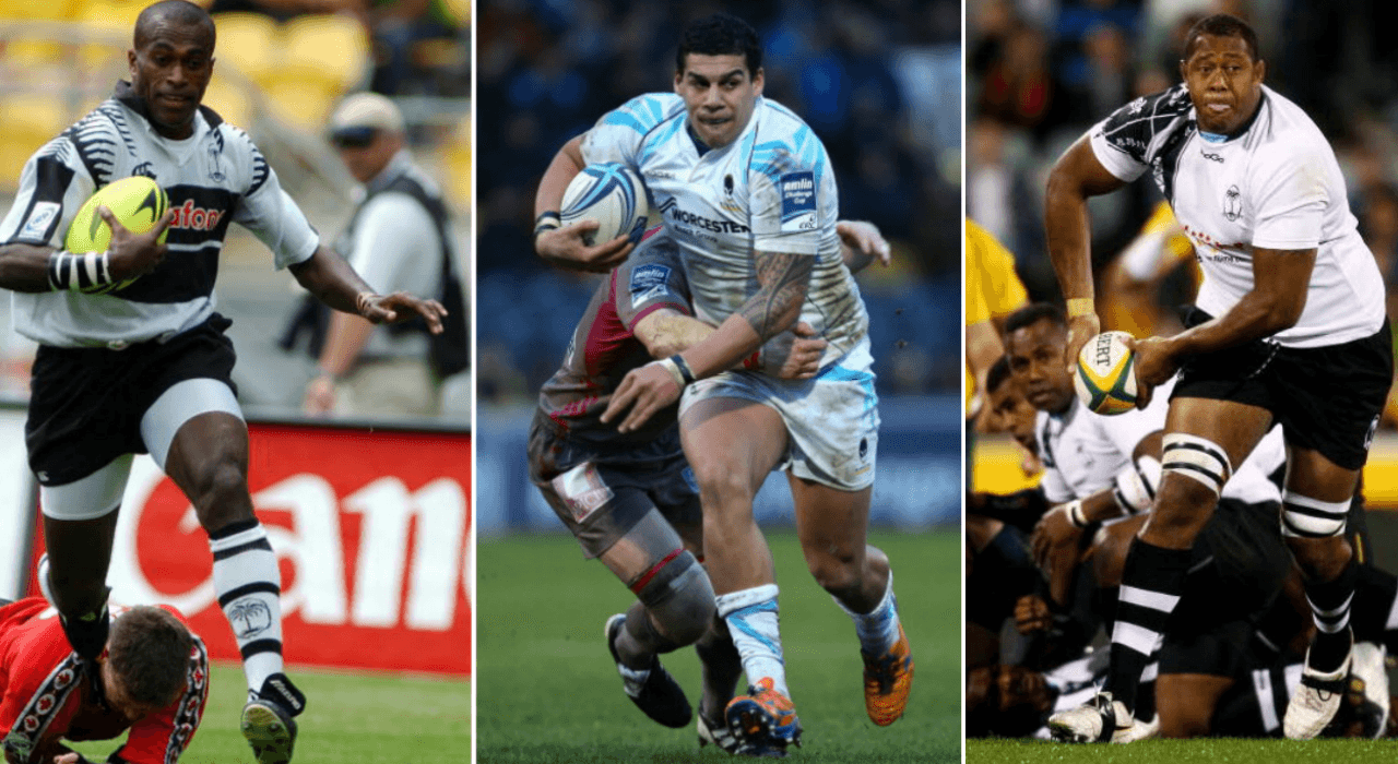 The Fijian players at the centre of the French controversy (left to right): Sireli Bobo, Josh Matavesi & Jone Qovu 
