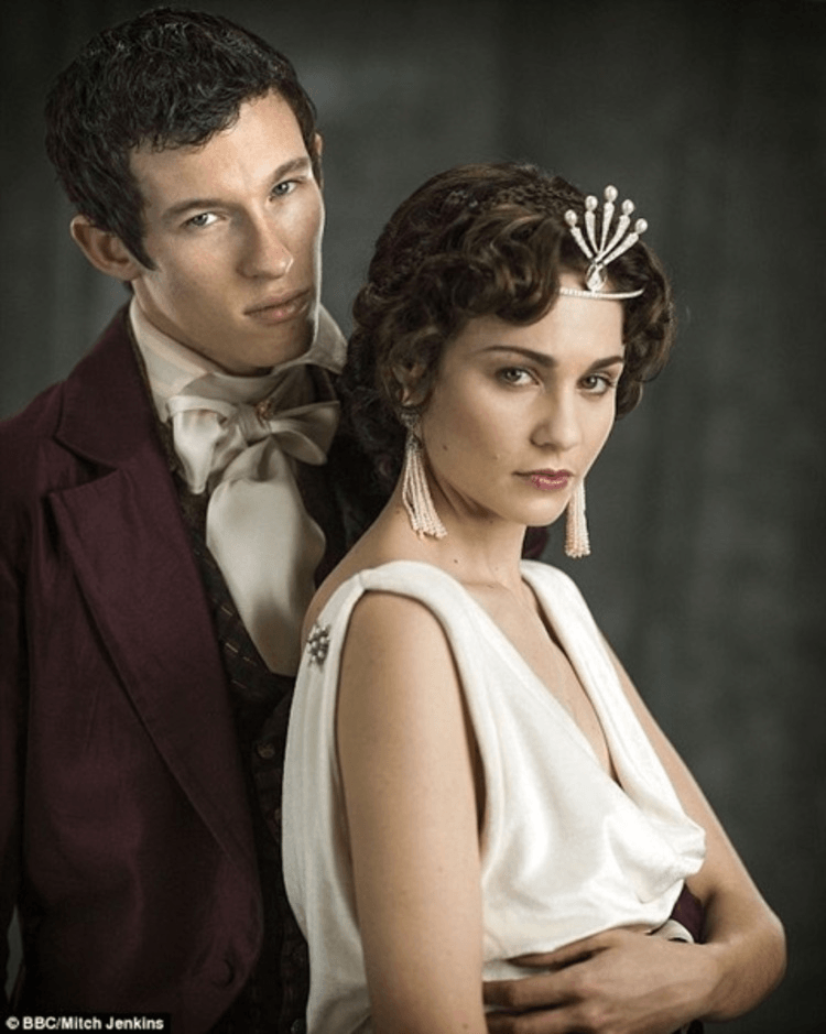 Me and my bro are the best of friends. Callum Turner and Tuppence Middleton play the conniving Kuragin siblings.