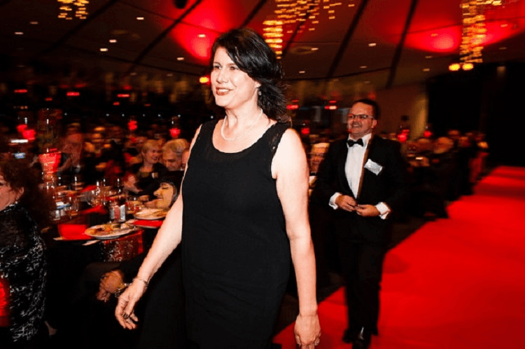 PAULA MORRIS, WINNER OF THE 2012 BOOK AWARD FOR NOVEL OF THE YEAR, MODELS A LITTLE BLACK DRESS BY MOOCHI FROM NEWMARKET