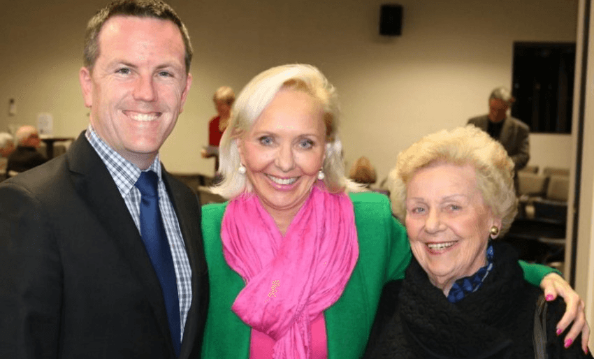Desley Simpson with Simon O'Connor and her mum. Photo: Facebook