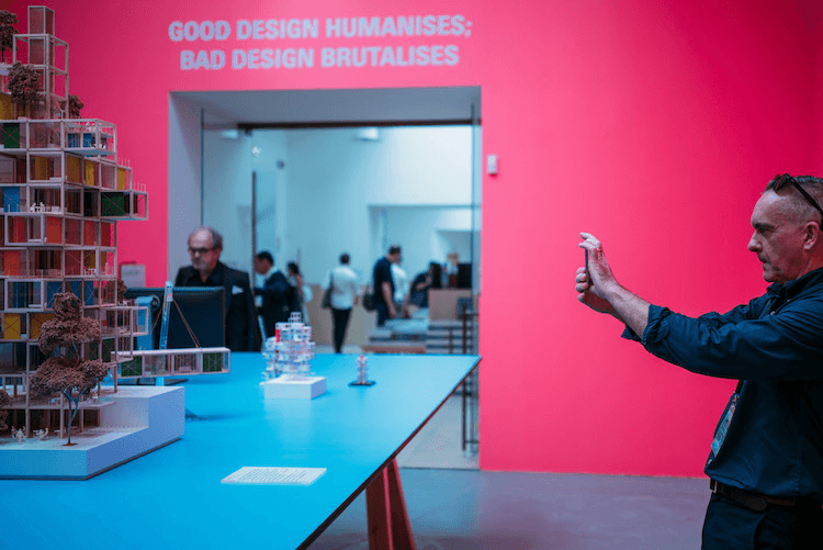 The Richard Rogers exhibition on mass housing at the British Pavilion. Photo: David St George 