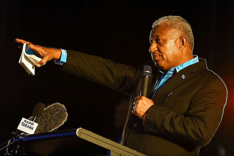 Frank Bainimarama in Auckland, September 2014. (Photo: Getty)