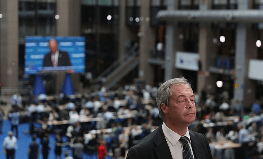 Leave campaigner and Ukip leader Nigel Farage at a European Council Meeting in Brussels following the vote. 
