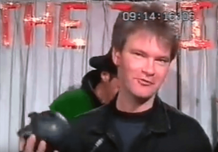 Roger Shepherd accepting the Yahoo Award for 'Most use of water in a music video', 1992