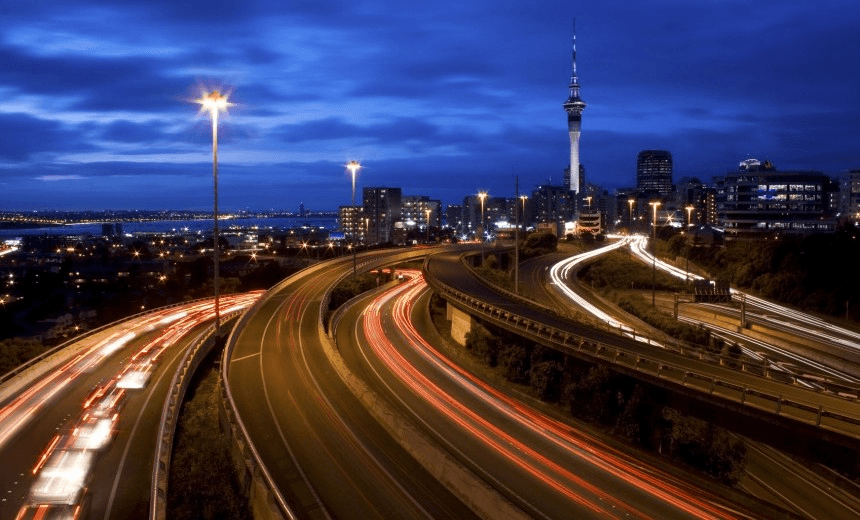 Rush hour traffic in Auckland City