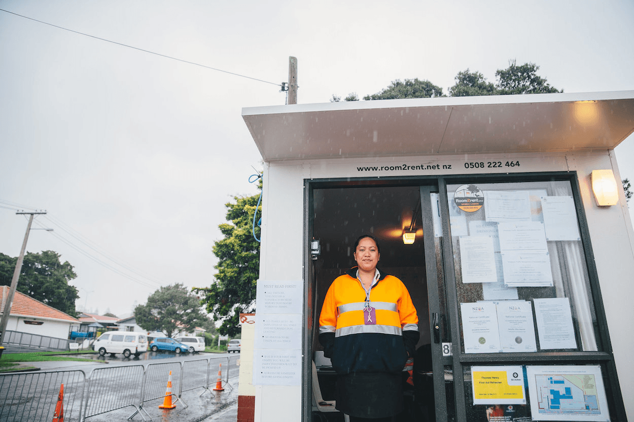 Crystal, wardens team leader, stands in the front office (Photo credit: Qiane Matata-Sipu)