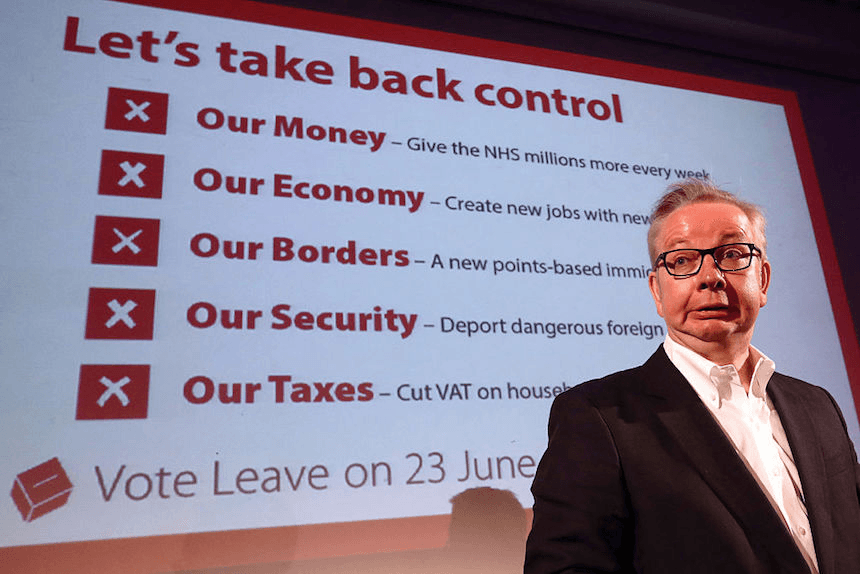  Justice Secretary Michael Gove at a Vote Leave rally last month (Carl Court/Getty Images)