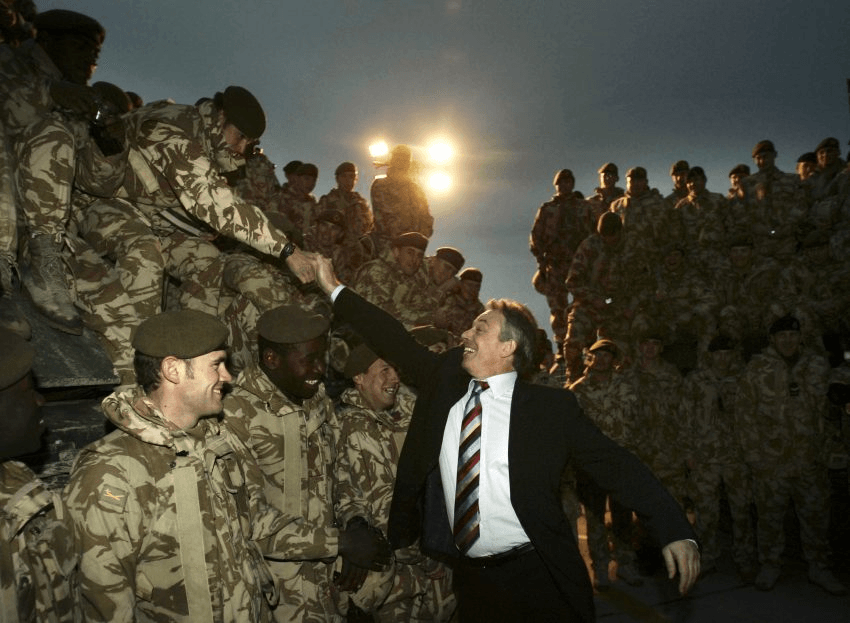Prime Minister Tony Blair in Basra in 2006. Photo by Peter Macdiarmid/Getty Images