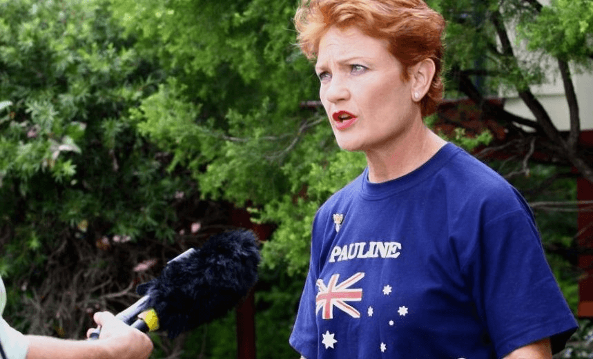 BOONAH, AUSTRALIA – MARCH 21:   Independent candidate for Beaudesert Pauline Hanson is interviewed by the media at the Boonah State Primary School during the Queensland State elections on March 21, 2009 in Boonah, Australia. The election will be conducted by the Electoral Commission of Queensland, an independent body answerable to Parliament. (Photo by Bradley Kanaris/Getty Images) 
