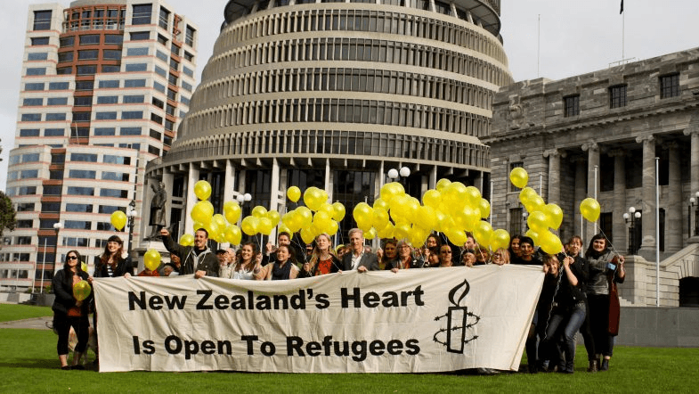 An Amnesty International demonstration at parliament Photo: Amnesty International