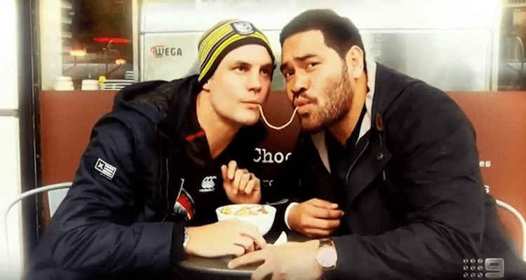 Beau Ryan and Konrad Hurrell: 'avin a laff on The Footy Show