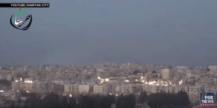 A cluster bomb is dropped (Screenshot: Youtube)