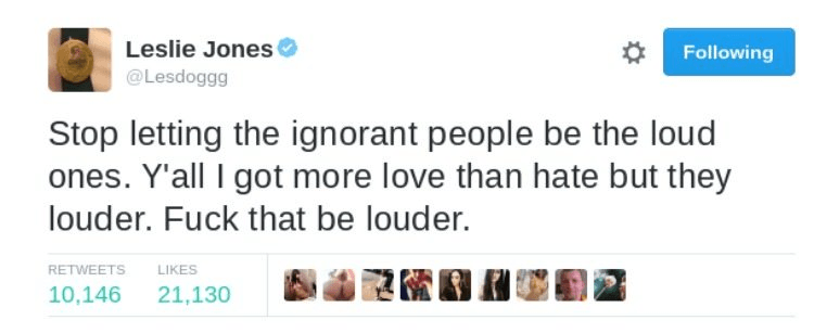 Leslie knows about speaking out.