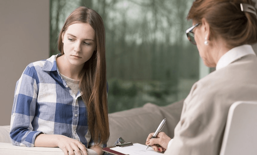 Teenager and psychotherapist