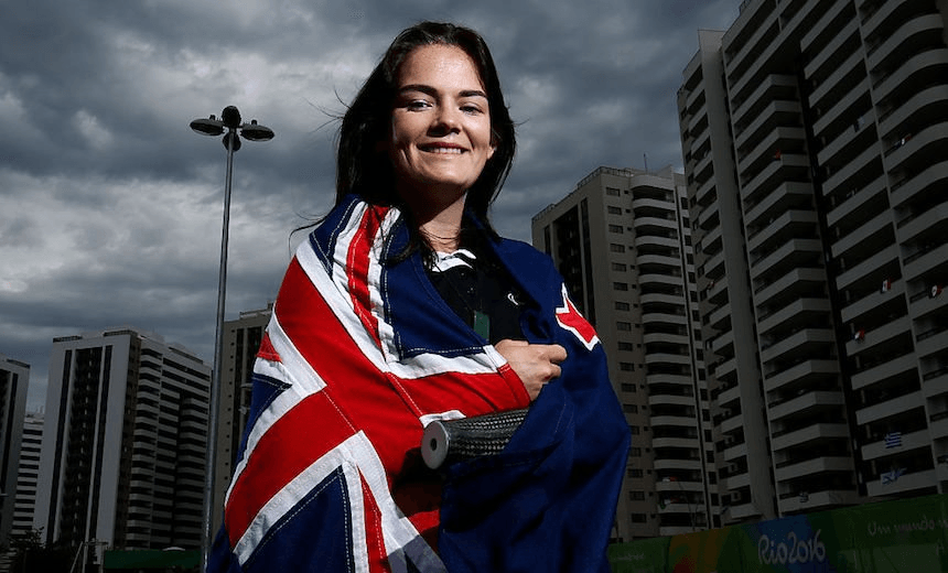RIO DE JANEIRO, BRAZIL – SEPTEMBER 06: Holly Robinson of New Zealand poses after being named as the flag bearer during the New Zealand Paralympics Rio 2016 team welcome at Paralympic Village on September 6, 2016 in Rio de Janeiro, Brazil. (Photo by Hagen Hopkins/Getty Images for the New Zealand Paralympic Committee)