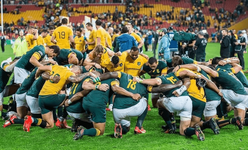 The Wallabies and Springboks conspire to overthrow the All Blacks (Photo: Getty Images) 
