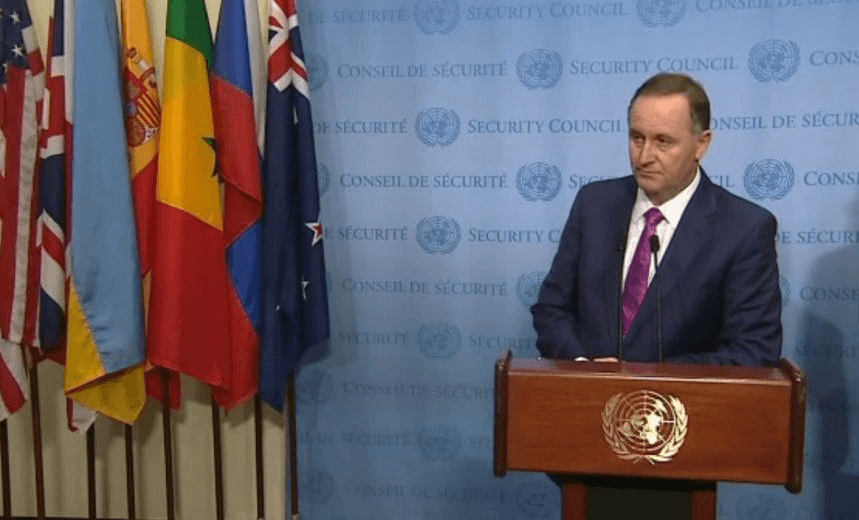 John Key at the UN. Photo: UNTV 
