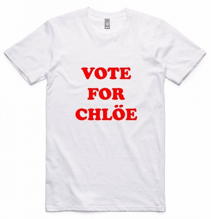 Chloe's Napoleon Dynamite inspired campaign T-shirt