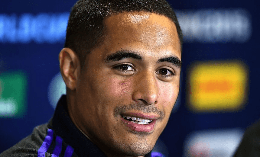 New Zealand’s scrum-half Aaron Smith attends a press conference in Cardiff, South Wales, on September 30, 2015 during the Rugby World Cup 2015. AFP PHOTO / GABRIEL BOUYS — RESTRICTED TO EDITORIAL USE        (Photo credit should read GABRIEL BOUYS/AFP/Getty Images) 
