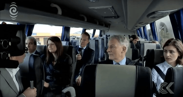 THE AUCKLAND MAYORAL CANDIDATES TAKE A BUS RIDE WITH RADIO NZ'S JOHN CAMPBELL