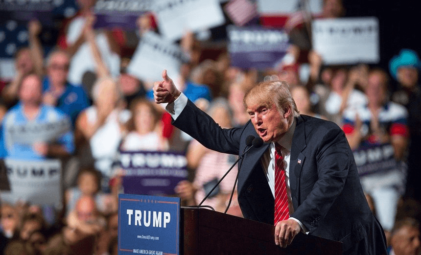 DONALD TRUMP SAYING SOMETHING BAD. PHOTO: GETTY