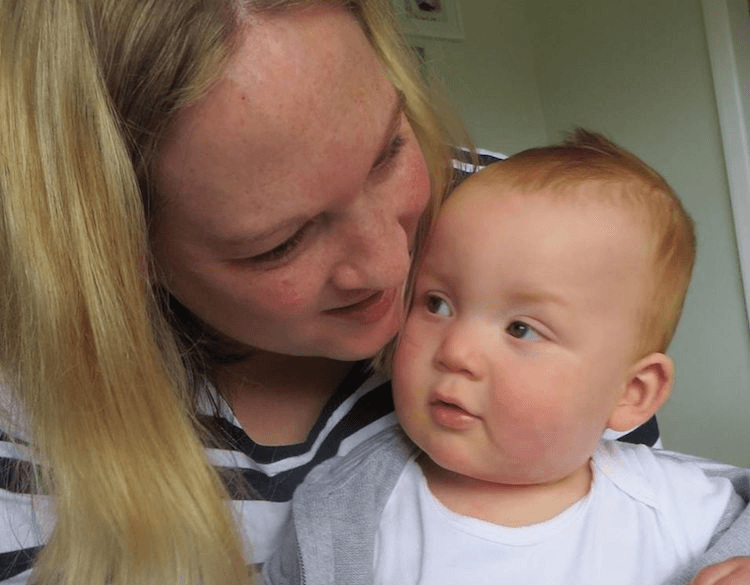 The author with her son.