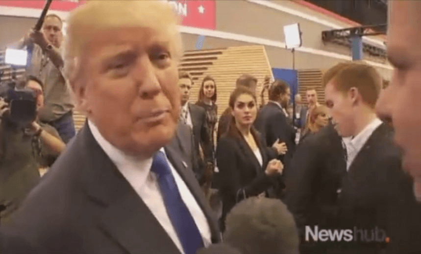 Gower gets up in Donald Trump’s grill during the 2016 campaign 
