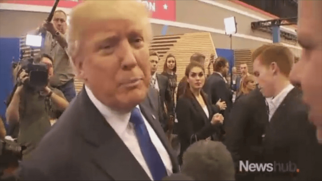 Gower gets up in Donald Trump's grill during the 2016 campaign