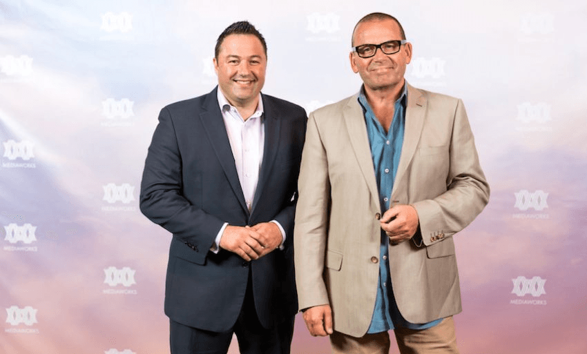 A Mediaworks publicity photo of Duncan Garner and the man he is replacing, Paul Henry
