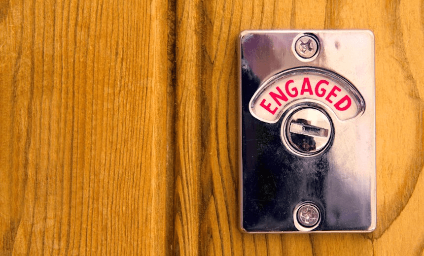 Toilet engaged door sign