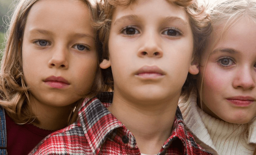 Close up of boy and girls